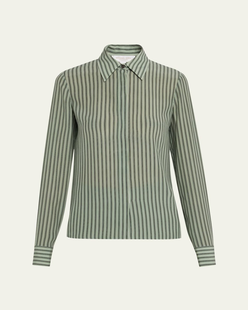 Hansen Striped Silk Pajama Shirt